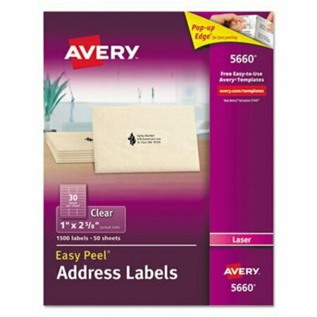 AVERY DENNISON LABEL, LR1X2.62,1500/BX, CL 5660